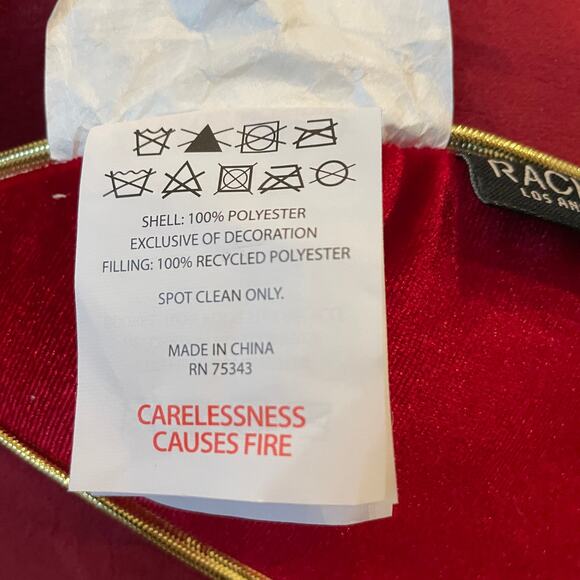 Rachel Zoe Velvet Christmas Ornament Pillow 10in Red Designer Holiday Decor New - Picture 13 of 13